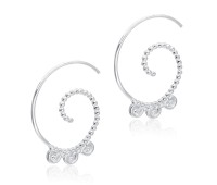 Unique Designed With CZ Stone Silver Hanging Earring STS-5582